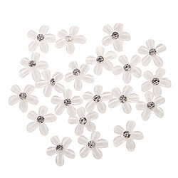 20 fleurs flatback bouton embellissements strass pour mariage blanc pas cher