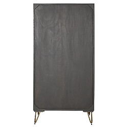 Acheter Pegane Armoire de rangement en bois sculpté coloris marron foncé et pied en métal doré - Longueur 70 x Profondeur 45 x Hauteur 142 cm