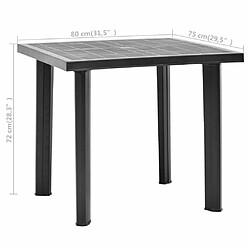 Maison Chic Table de jardin | Table d'extérieur Anthracite 80x75x72 cm Plastique -GKD48561 pas cher