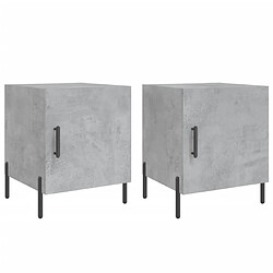 vidaXL Tables de chevet 2 pcs gris béton 40x40x50 cm bois d’ingénierie