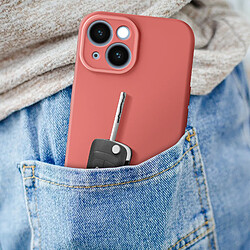 Avizar Coque Silicone pour iPhone 15 Caméra Protégée Soft Touch Série Sweet Saumon pas cher