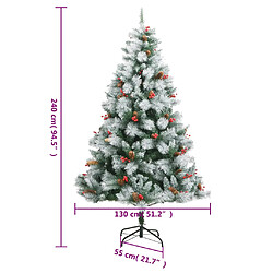 vidaXL Sapin de Noël artificiel avec pommes de pin et baies 240 cm pas cher