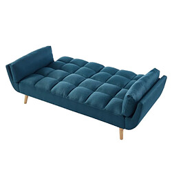 Acheter Vente-Unique Canapé 3 places convertible clic-clac en tissu bleu LOELINE