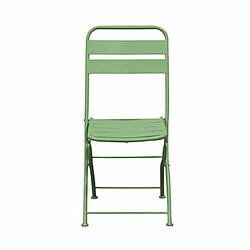 Mes Lot de 2 chaises de jardin pliables en métal vert - BACA