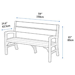 Keter Banc de jardin à 3 places Montero 233308 pas cher