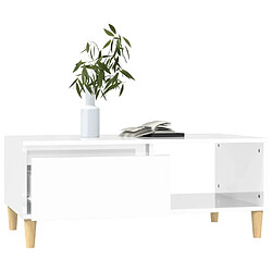 Acheter Maison Chic Table basse,Table Console Table d'appoint, Table pour salon Blanc brillant 90x50x36,5 cm Bois d'ingénierie -MN91485