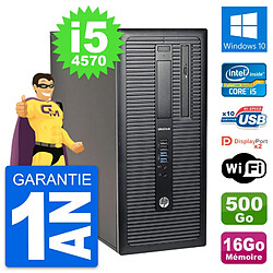 PC Tour HP EliteDesk 800 G1 Intel i5-4570 RAM 16Go Disque 500Go Windows 10 Wifi - Occasion