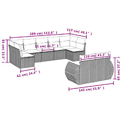 Avis Maison Chic Salon de jardin avec coussins 9 pcs | Ensemble de Table et chaises | Mobilier d'Extérieur beige résine tressée -GKD85534