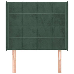 Avis Maison Chic Tête de lit moderne avec oreilles pour chambre - Décoration de lit Vert foncé 83x16x118/128 cm Velours -MN98612