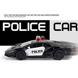 Universal 1/32 alliage moulage sous pression police modèle supercar jouet voiture son et lumière tirer en arrière voiture de sport jouet(Le noir) pas cher