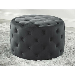 Vente-Unique Pouf FOURCA en velours - Gris pas cher