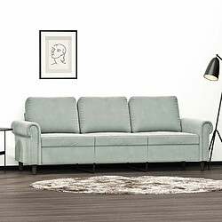 Maison Chic Canapé à 3 places,Canapé droit,Sofa de Salon,Banquette Gris clair 180 cm Velours -GKD168543