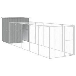 vidaXL Niche pour chien avec cour gris clair 165x659x181 cm