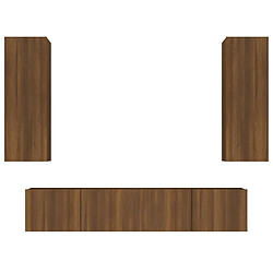 Maison Chic Ensemble de meubles TV 4 pcs | Banc TV Moderne pour salon | Meuble de Rangement - Chêne marron Bois d'ingénierie -MN81777