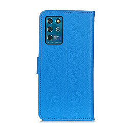 Etui en PU texture litchi avec support, bleu pour votre ZTE Blade V30 Vita