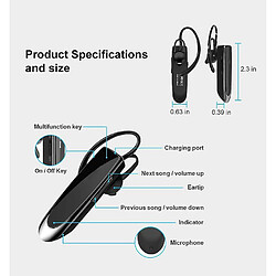 Universal Casque Bluetooth V5.0 Casque mains libres sans fil avec microphone pour ordinateur portable (doré)