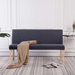 vidaXL Banc 139,5 cm Gris foncé Polyester 