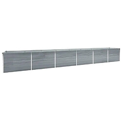 vidaXL Lit surélevé de jardin Acier galvanisé 600x80x77 cm Gris