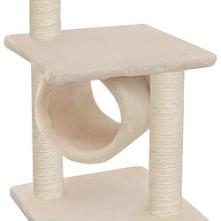 Avis Helloshop26 Arbre à chat griffoir grattoir niche jouet animaux peluché en sisal 65 cm beige 3702217