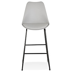 Avis Alterego Tabouret de bar 'CHOKO' gris et pieds en métal noir