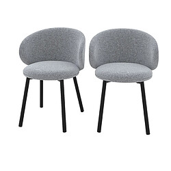 Rendez Vous Deco Chaise Cécilia en tissu gris foncé (lot de 2)