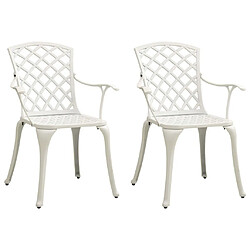 vidaXL Chaises de jardin lot de 2 Aluminium coulé Blanc 