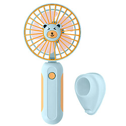 Avizar Mini Ventilateur de Poche Design Tête d'ours avec Support Bureau Bleu Pâle