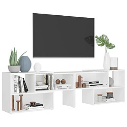 Avis vidaXL Meuble TV Blanc 149x30x52 cm Bois d'ingénierie