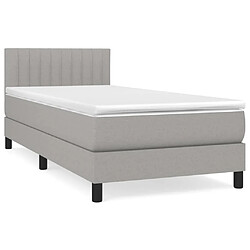 vidaXL Sommier à lattes de lit et matelas Gris clair 90x190 cm Tissu