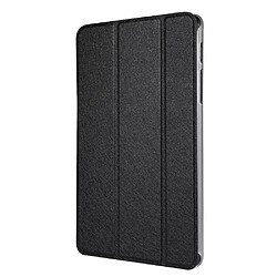 Etui en PU Texture de soie avec support tri-pliure noir pour votre Samsung Galaxy Tab A7 Lite 8.7 pouces