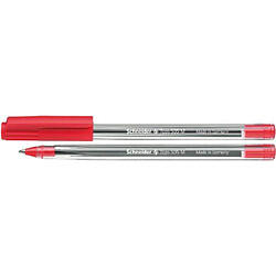 Schneider Top 505 M Lot de 50 Stylos à bille jetables avec capuchon Encre rouge