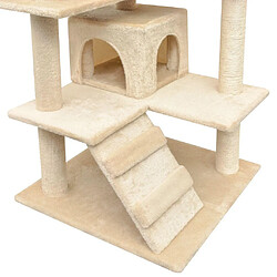 Acheter Helloshop26 Arbre à chat griffoir grattoir niche jouet animaux peluché en sisal 125 cm beige 3702273