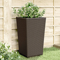 vidaXL Jardinières 2 pcs marron 32,5x32,5x57 cm polypropylène