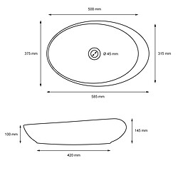 Acheter Ecd Germany Vasque en céramique blanc ovale avec bonde de vidage salle de bain 585x375x145mm