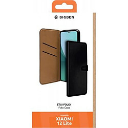 Folio Wallet Xiaomi 12 Lite Noir avec languette de fermeture Bigben