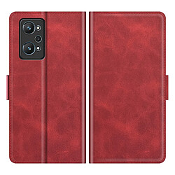 Etui en PU fermoirs magnétiques doubles avec support, rouge pour votre Realme GT Neo2