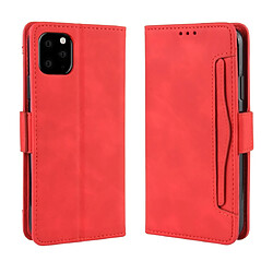 Wewoo Coque Étui en cuir de style portefeuille skin veau pour iPhone 11 Pro avec fente carte séparée rouge