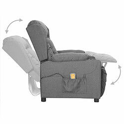 Acheter vidaXL Fauteuil de massage inclinable Gris clair Tissu