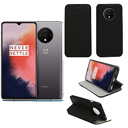 Xeptio Housse One Plus 7T noire - Etui Coque OnePlus 7T Protection antichoc à rabat Smartphone 2019 - Accessoires Pochette Case