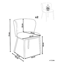 Avis Beliani Chaise de salle à manger MINA Set de 2 Tissu Blanc cassé