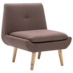 Avis vidaXL Fauteuil sans accoudoirs avec repose-pied marron tissu