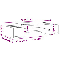 vidaXL Support de moniteur avec rangement blanc bois d'ingénierie pas cher