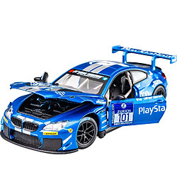 Universal Nouveauté 1: 24 M6 GT3 Le Mans Voiture de course à roues libres Haute grille Sport Voiture de course Modèle Jouet en alliage métallique moulé sous pression Miniature garçon Cadeau | Voiture jouet moulée sous pression (bleu)