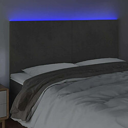 Avis Maison Chic Tête de lit scandinave à LED,meuble de chambre Gris foncé 160x5x118/128 cm Velours -MN66416