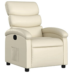 vidaXL Fauteuil inclinable Crème Similicuir