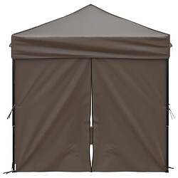 Avis vidaXL Tente de réception pliable avec parois Taupe 2x2 m