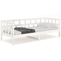 Acheter vidaXL Lit de jour sans matelas blanc bois de pin massif 90x200 cm