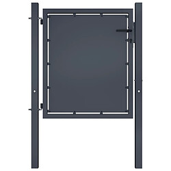 vidaXL Portail de jardin Acier 100x100 cm Anthracite Portail de jardin - Acier - Dimensions 100 x 150 cm - Anthracite - Système de verrouillage avec poignée