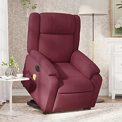 Maison Chic Fauteuil Relax pour salon, Fauteuil inclinable de massage électrique Rouge bordeaux Tissu -GKD43129