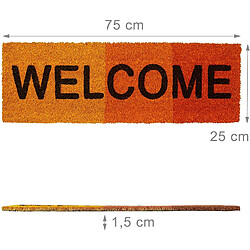 Helloshop26 Paillasson tapis de sol porte d’entrée essuie-pieds fibres de coco tapis de sol orange 13_0001862